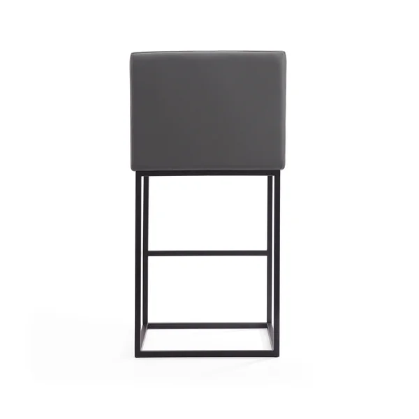 Strick & Bolton Barton Contemporary Leather Bar Stool - Grey