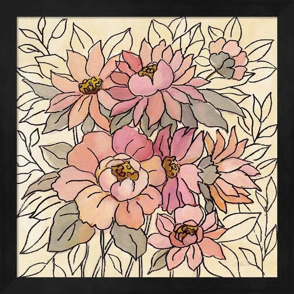 Silvia Vassileva 'Spring Lace Floral II' Framed Art - Black