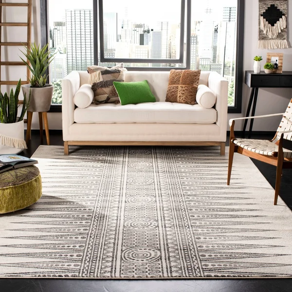 Safavieh EVK226D Evoke Ivory, Grey Area Rug - 11& x 15&