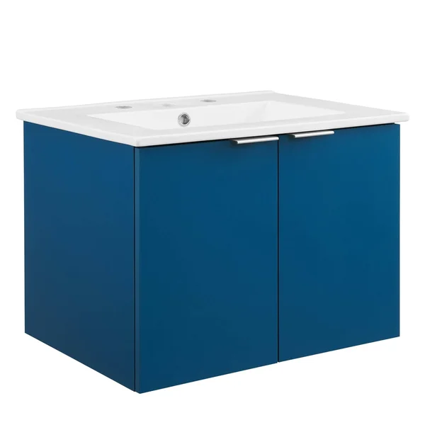 Modway Maybelle 24x22 Wall-Mount Bathroom Vanity EEI-5379, Navy White