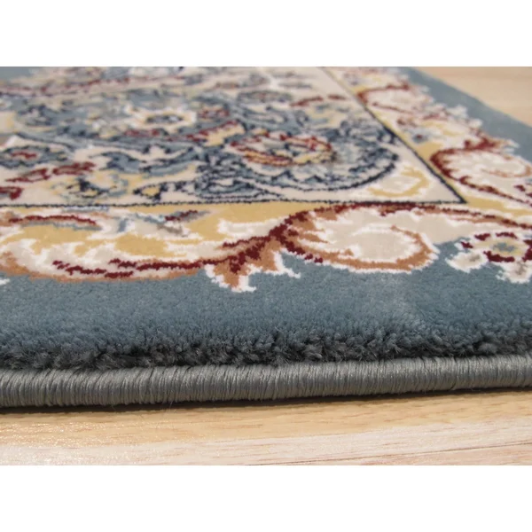 Aqua Traditional Tabriz Medallion Rug - 4'11 x 7' 7, Blue, EORC