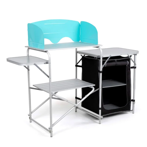 Laralinc Camping Kitchen Table. Portable - Deluxe with Windscreen, Carrying Bag - Aluminum Camp Equipment, and Lightweight - Foldin