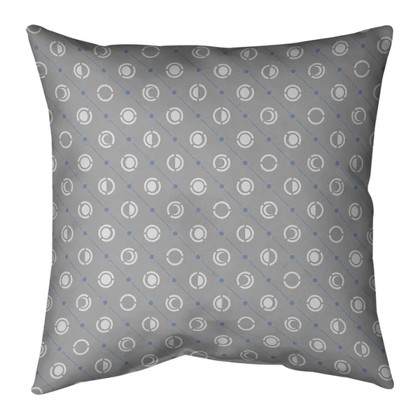 Gray with Cool Accent Moon Phases Throw Pillow - 18 x 18 - Black Accent - Cotton