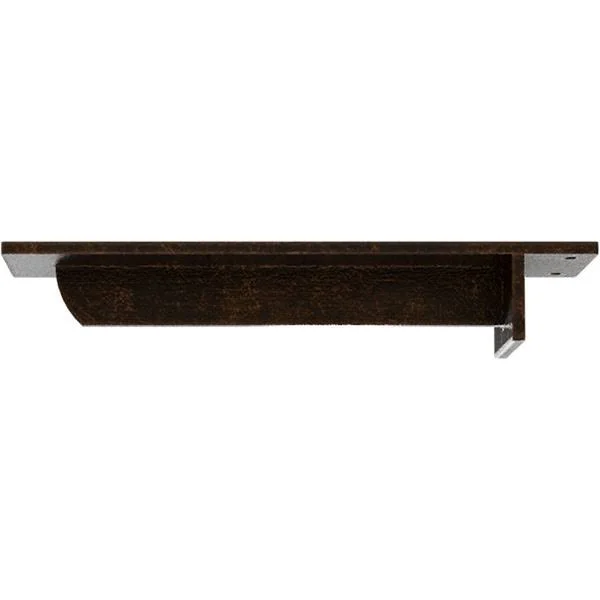 Ekena Millwork BKTM03X12X02HEABZ 3x22W x 12x22D x 2x22H Heaton Hidden Support Steel Bracket w/ 8x22 Support Depth - Antiqued Bron