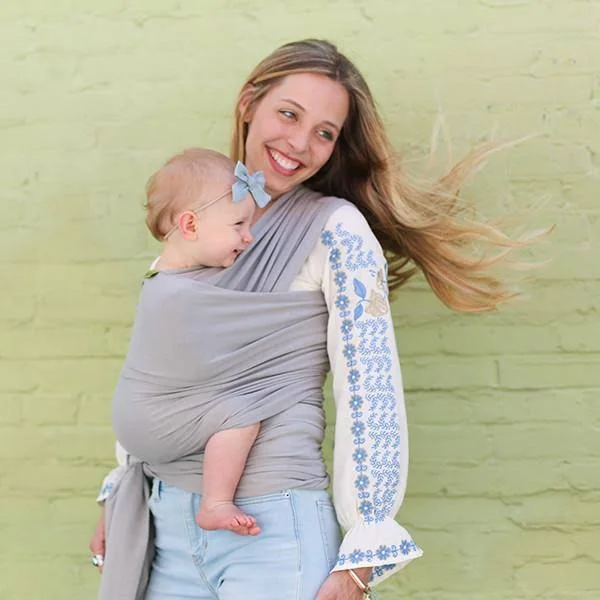 Boba Adjustable Wrap Baby Carrier in Light Grey