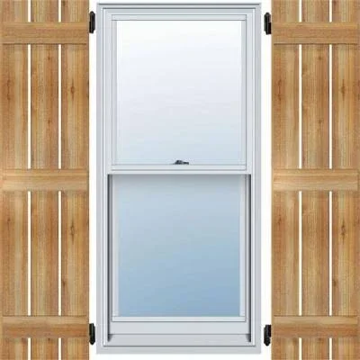 Ekena Millwork RBS06S23X073RWR 23x22W x 73x22H TimberCraft Four 5 3/8x22 Boards Spaced Board-n-Batten Shutters - Rough Sawn Weste