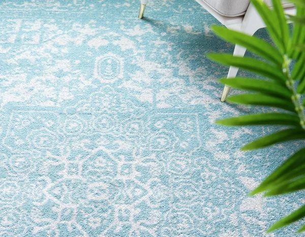 Rugs.com Arlington Collection Rug 7& x 10& Aqua Medium-Pile Rug Perfect for Li