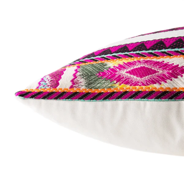 Mayra Striped Multicolor/ Ivory Throw Pillow 22 inch - Polyester