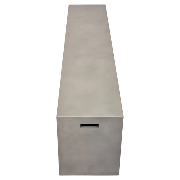 Lydia Modern Classic Grey Concrete Outdoor Bench - Dark Grey, Stone/Concrete, Kathy Kuo Home