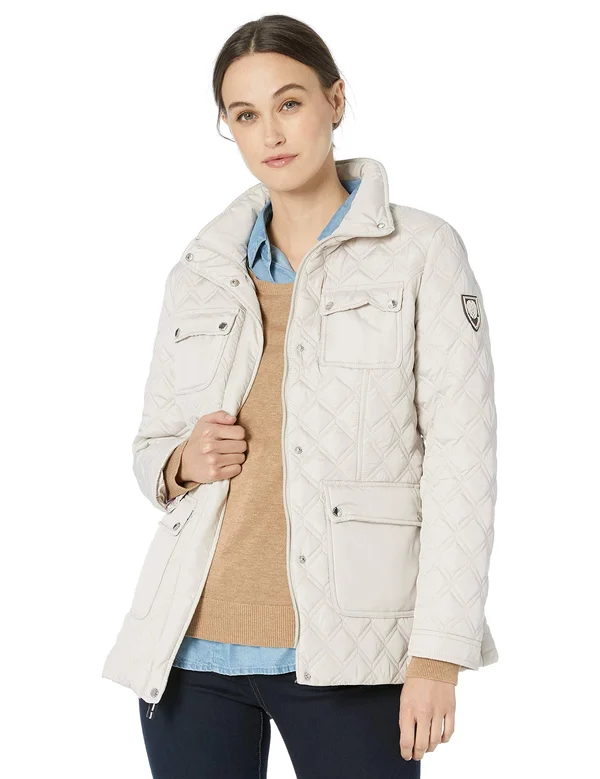 Vince Camuto 28x22 Quilted Jacket, MD (US 8-10) One Size, Beige