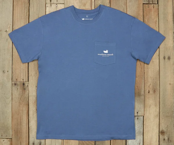 Southern Marsh Vintage Flag Pocket Tee Light Gray, L