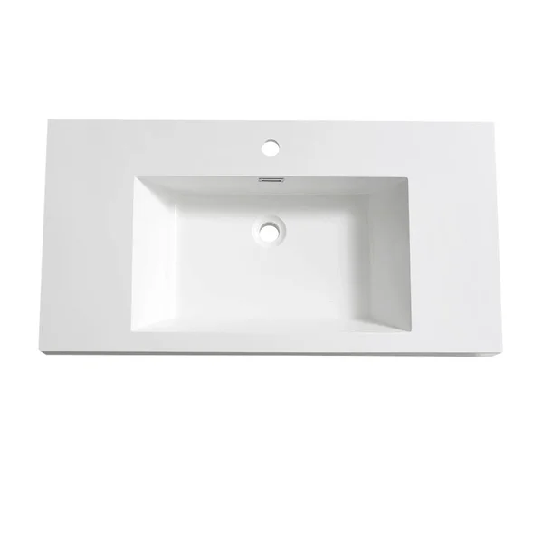 Fresca Senza Valencia 40&& Rectangular Drop-In Bathroom Sink with Overflow