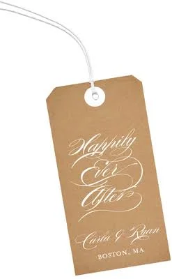 Personalized Brown Paper Script Hanging Gift Tags