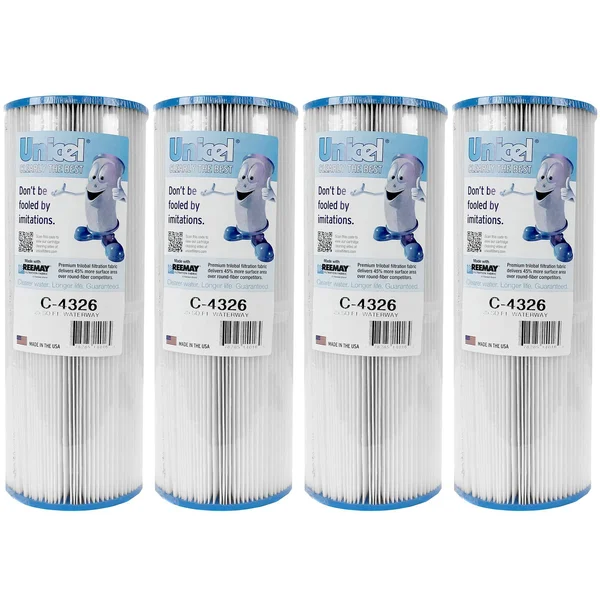 Unicel Rainbow Waterway Pool Spa Filter Replacement Cartridge C4326 (4 Pack)