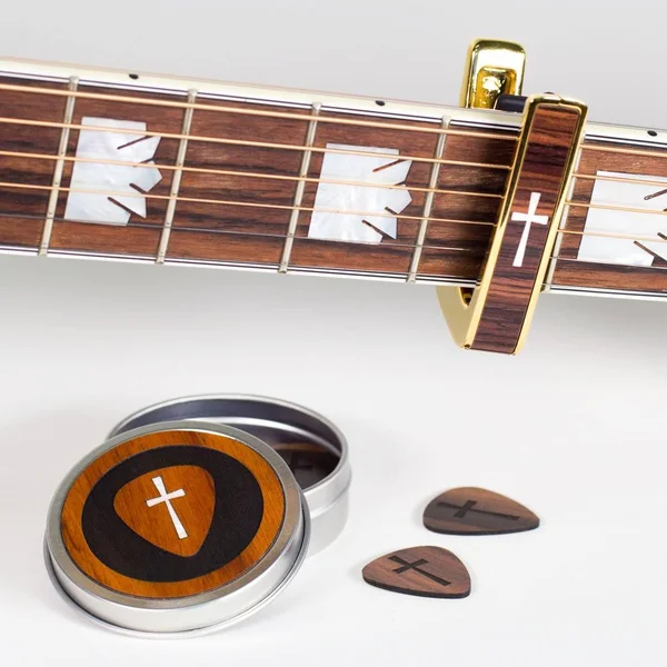 Indian Rosewood & Cross Mop & Black Chrome - Thalia Capo 200