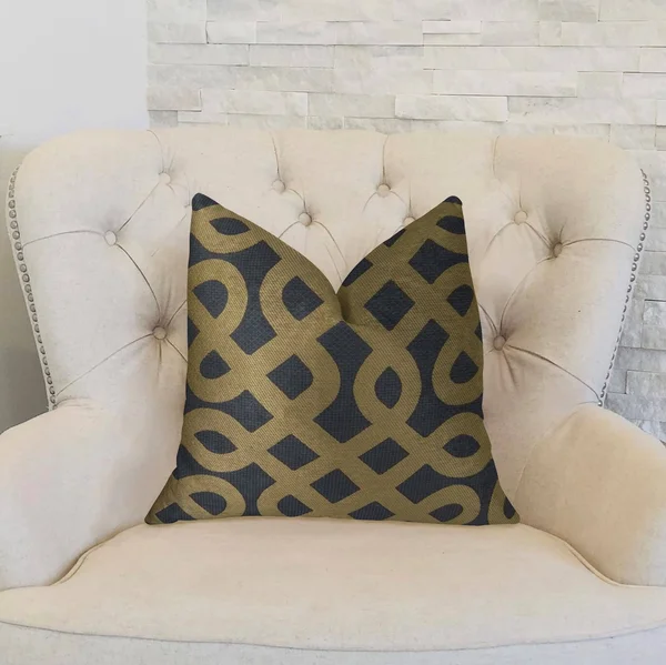Plutus Graphic Maze Handmade Throw Pillow Double Sided 20x22 x 26x22 Standard