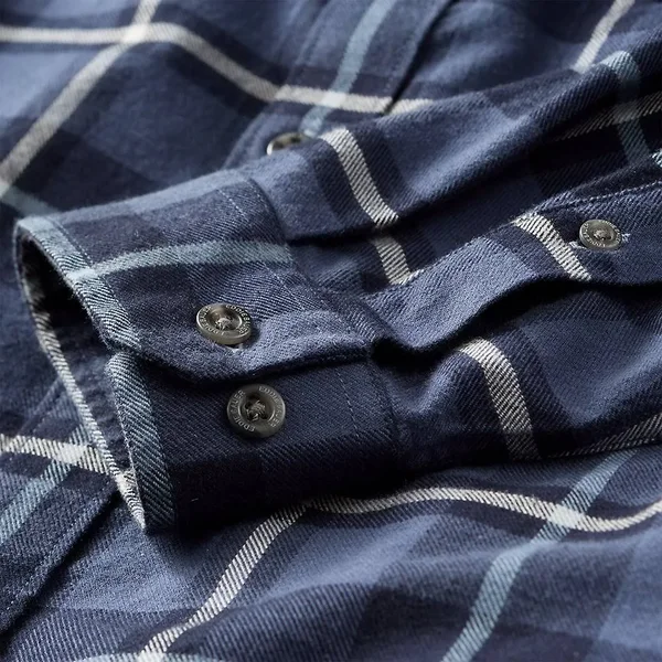 Eddie Bauer Men's Eddie&s Favorite Flannel Shirt - Plaid - Blue - L
