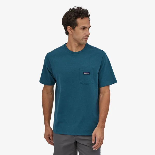 Patagonia Men's P-6 Label Pocket Responsibili-Tee, Abalone Blue, XL