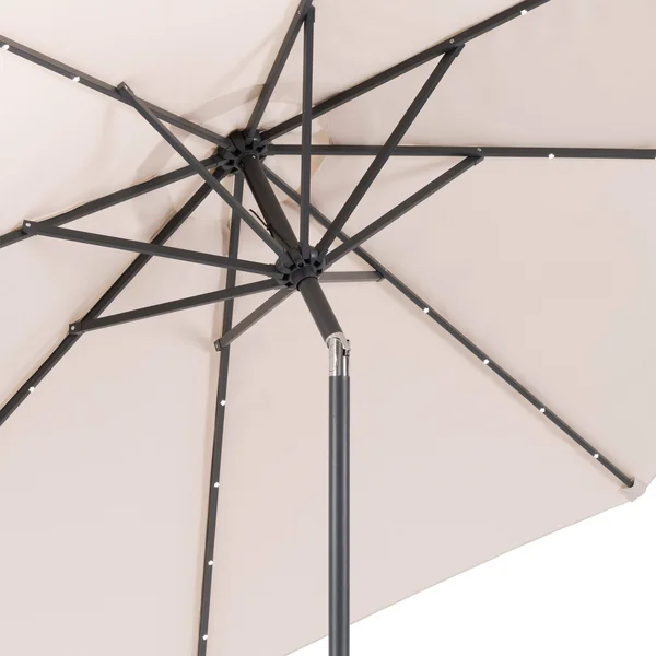 CorLiving Dark Green Fabric LED Light Patio Umbrella