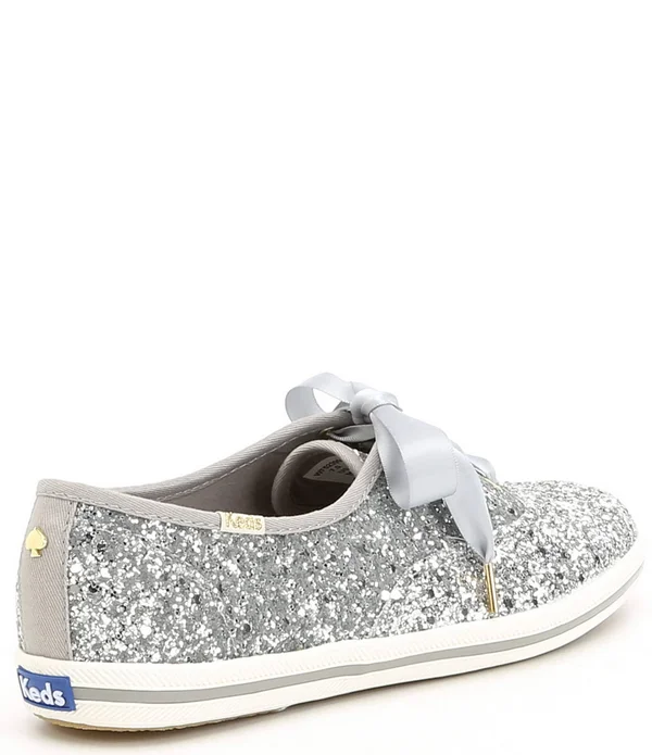 Keds x Kate Spade New York Glitter Sneakers - Platinum - Size 10