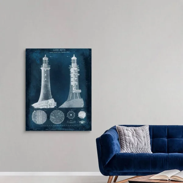 Lighthouse Blueprint - Canvas Wall Art, 36x45, Great Big Canvas