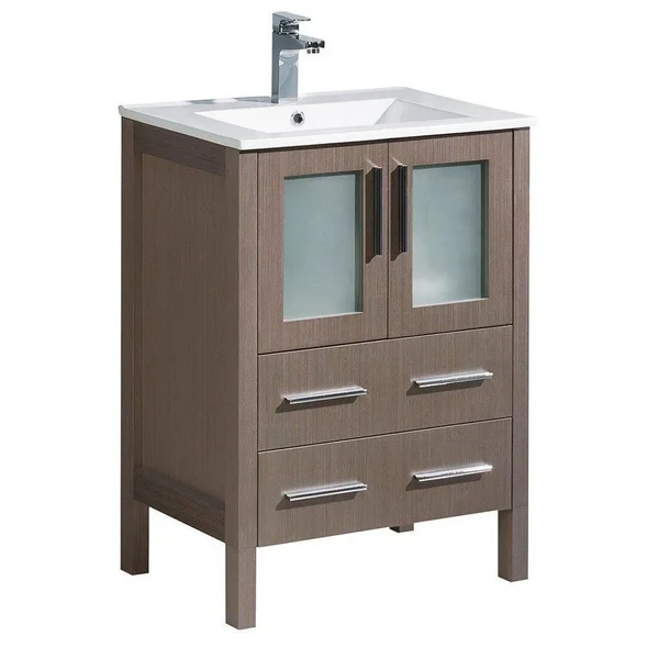 Fresca Torino Single Bathroom Vanity Set, Gray Oak, 24x22