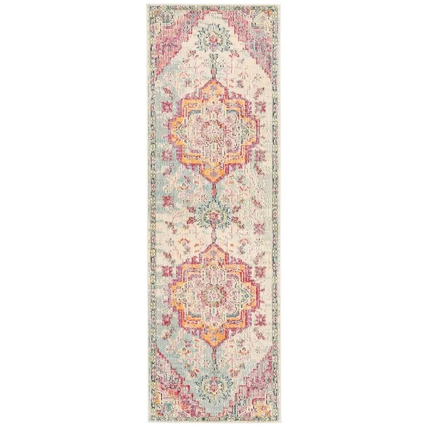 Safavieh Crystal Light Blue/Fuchsia 4 ft. x 4 ft. Square Area Rug