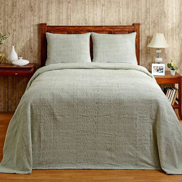 Better Trends Natick Chenille Bedspread King Sage