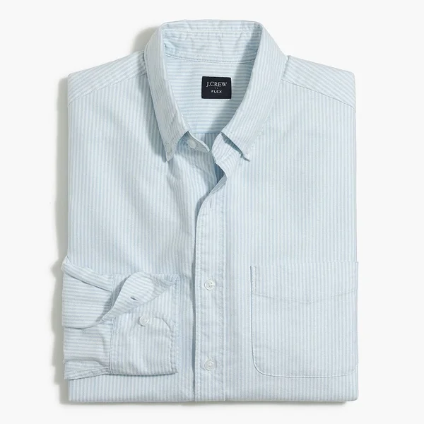 J.Crew Factory Mens Flex Oxford Casual Shirt (LUDLOW Blue White - Size X-Small)