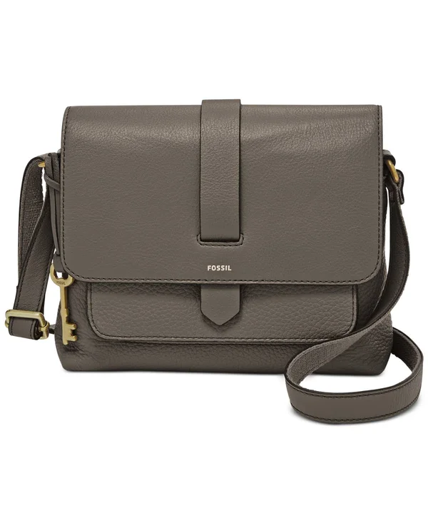 Fossil Kinley Small Leather Crossbody - Shadow/Gold