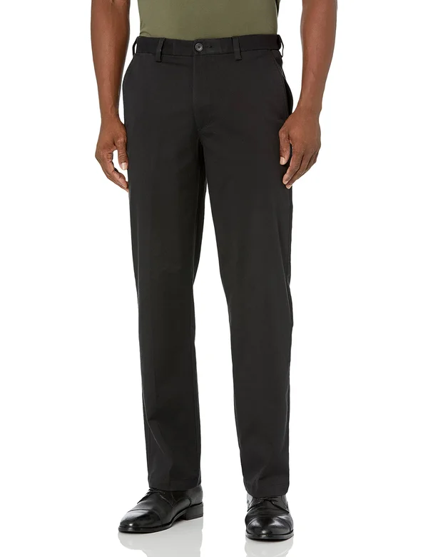 Haggar Premium Comfort Khaki Flat Front Pant Classic Fit Hc00454, Men's, Size: 36x31, Black