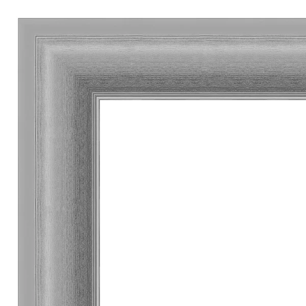 Amanti Art Peak Polished Nickel Framed Floor Leaner Mirror in Silver