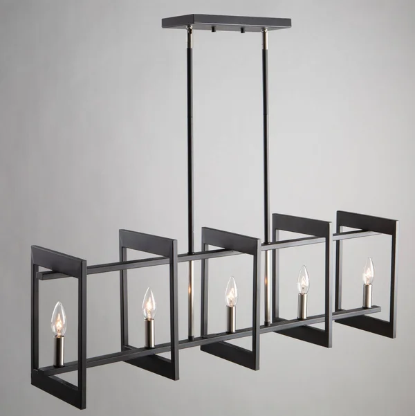 Artcraft Lighting AC11175NB Sutherland - 5 Light Island Black/Brushed