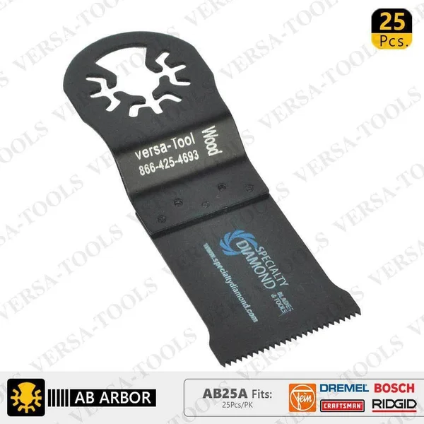 Versa Tool AB25A 35mm HCS Multi-Tool Saw Blades 25/pk Fits Fein Multimaster - Dremel, Bosch