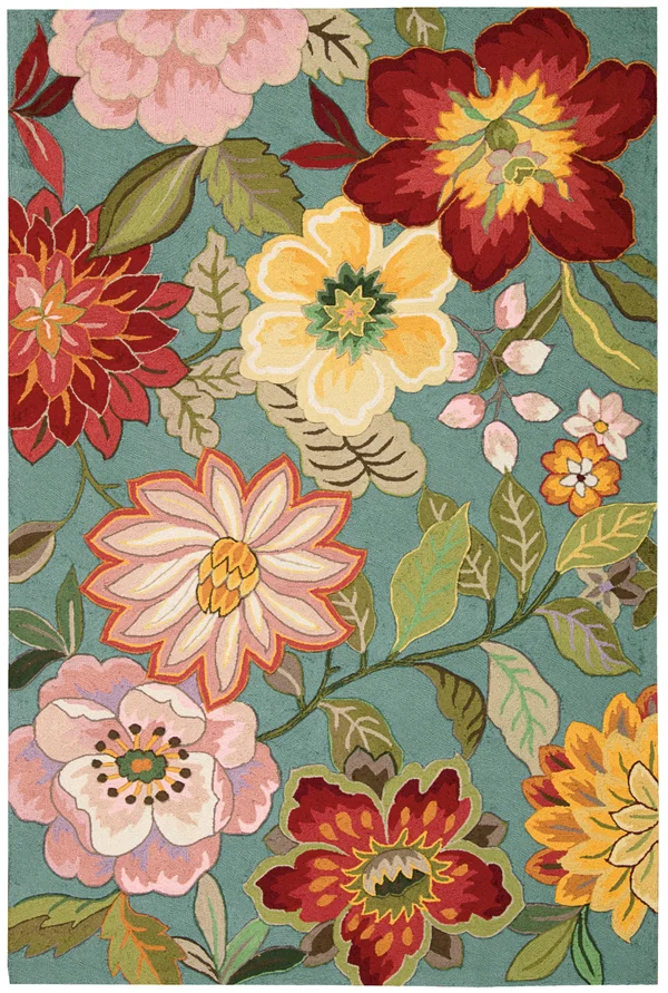 Nourison Fantasy Aqua 3&6x22 x 5&6x22 Area Rug