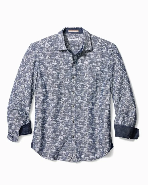 Tommy Bahama Men's Ponda Palms Button Down Shirt - Island Nav - XL