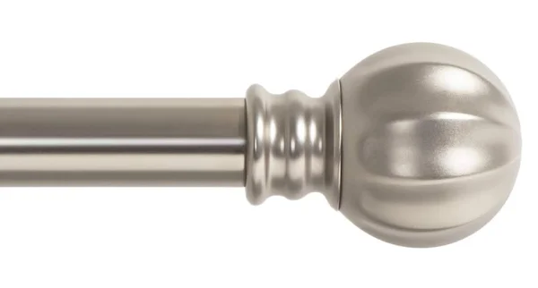 Ivilon Curtain Rod with Ball Finials - 1 inch Pole. 72 to 144 inch. Satin Nickel