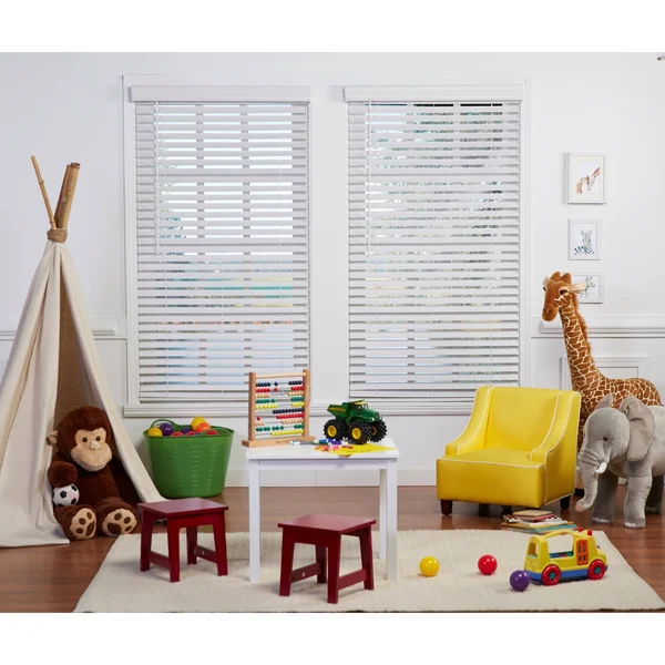 Copper Grove Yerevan White Cordless Faux Wood Blind (48 Inches Long) 40 - 49 Inches 41 x 48