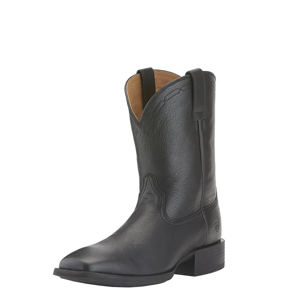 Ariat Heritage Roper Wide Square Toe 7.5 Men's Black