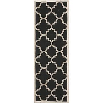 Winston Porter Short Lattice Black Rug - Rug Size: Runner 2&4x22 x 12&