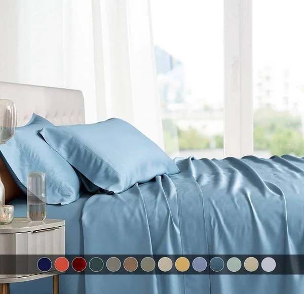 Luxurious California King Bamboo Sheets Sets Royal Blue