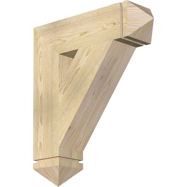 Ekena Millwork BKT06X24X28TRA03RDF 6x22W x 24x22D x 28x22H Traditional Arts & Crafts Rough Sawn BRACKET, Douglas Fir