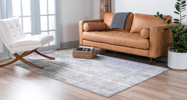 Unique Loom 3147195 5 x 8 ft. Depoe Portland Rectangular Rug Gray