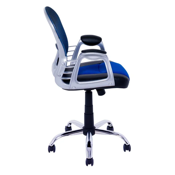 CorLiving Leatherette Office Chair with Mesh Back - Blue/Black