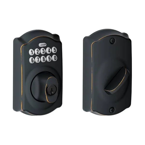 Schlage Camelot Keypad Deadbolt - Aged Bronze