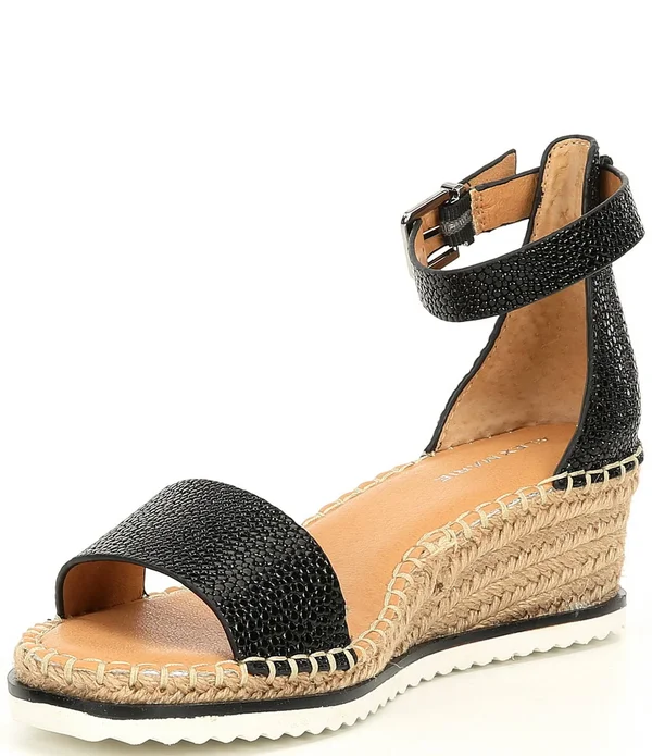 Alex Marie Calexa Embossed Leather Espadrille Sandals - 9.5M