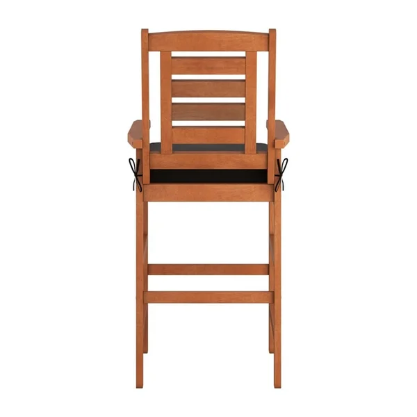 CorLiving Miramar Cinnamon Brown Hardwood Outdoor Bar Height Chairs, Set of 2