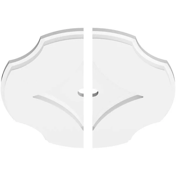 14 inchod x 1 inchid x 4 3/4 inchc x 1 inchp Percival Architectural Grade PVC Contemporary Ceiling Medallion - Two Piece
