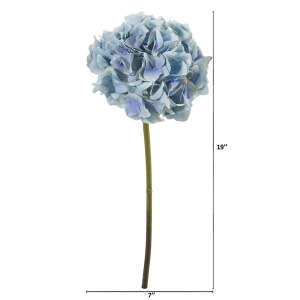 Nearly Natural 19in. Hydrangea Artificial Flower Set of 6 - Pink/White