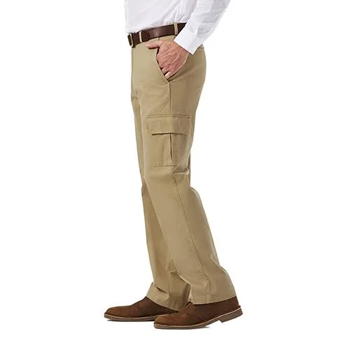 Haggar Men's Stretch Comfort Cargo Expandable-Waist Classic-Fit Pant